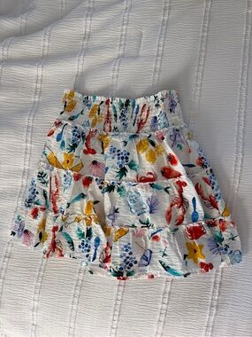 Pink Lily Through The Garden Ivory Multi Icon Mini Skort